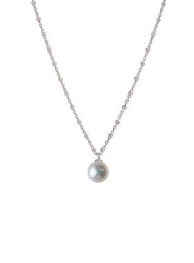 珍珠项链小众气质小闪方块简约