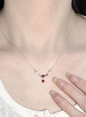 厂家直销一见倾心爱心锁骨项链礼物女新款情人节锆石女友甜美送链