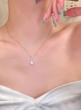 不链颈链女轻掉色水滴高级感锆石