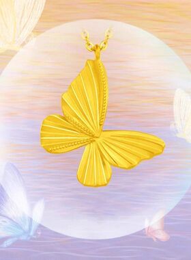 女轻奢项链磨砂蝴蝶不锈钢百搭翅膀通勤链潮网红锁骨气质吊坠折纸