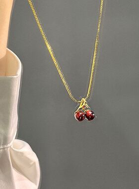 锁骨链水果樱桃choker发潮秋冬