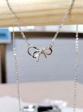 链项饰抖音同款锁骨奢小众甜美项链女轻高级感设计蝴蝶结气质