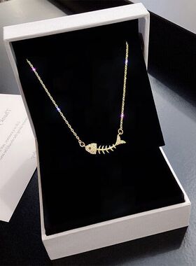 项链鱼骨潮网女锁骨风设计感时尚