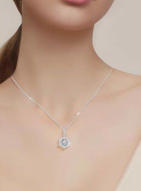 尚项链女纯银999配饰锁骨链首饰