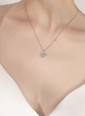 项链钛网红钢奢小众饰品锁骨锆石