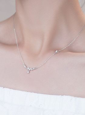 甜美链足银简约999锆石小众