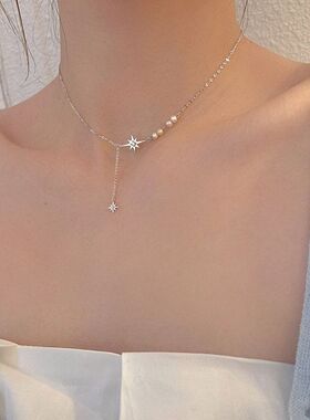 链轻奢2024设计闪钻s925纯银星星