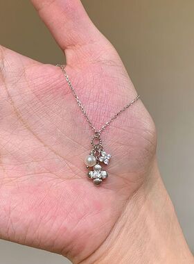 四叶草小红书爆款锁骨复古银色