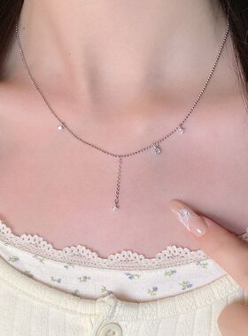 女流苏锁骨新款气质项链锆石潮