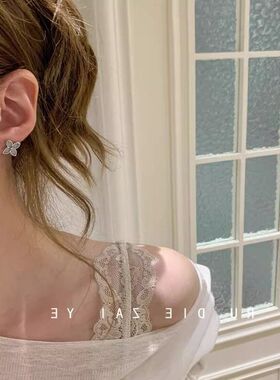 女轻闪灰奢小众清冷蓝色项链感爆