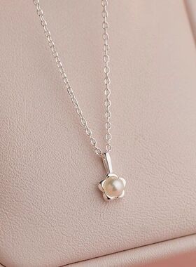 美森小花仿甜珍珠链颈心女小链