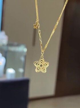甜美女小众吊坠五角星项链精致