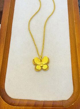 黄色个性拉丝爆款抖音简约小福蝶