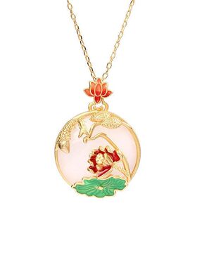 平安无事荷塘月色珐琅彩国潮新品