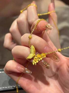 链女花朵时尚高级感链轻奢颈气质