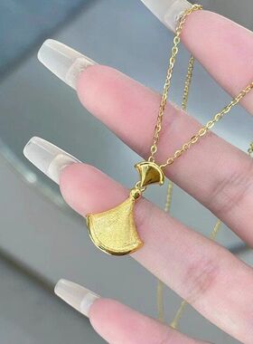 小女裙摆小同款链锁骨扇形吊坠