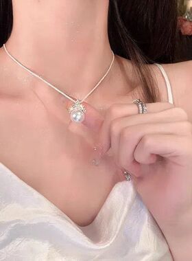 珍珠项饰不钢钛晚礼服镶钻链锁骨