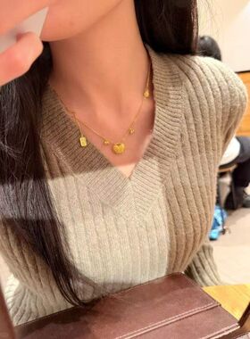 百搭女富贵福牌女轻奢链同款代发