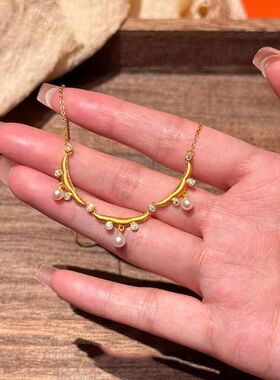 女时尚同款轻奢风镀金精致项链