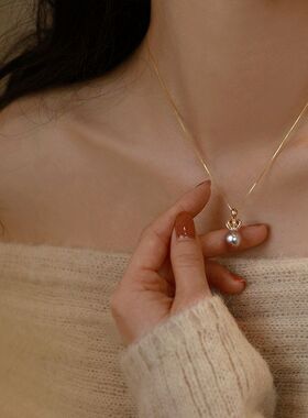 ins链抖音女珍珠项链轻奢皇冠小