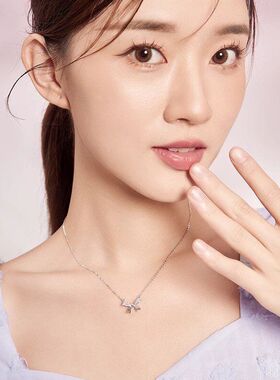 女款不锈钢链锁骨项链蝴蝶结时尚