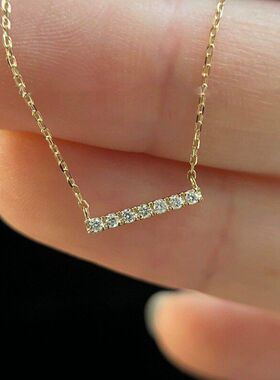 轻奢锆锁骨韩一字日百搭链女小众