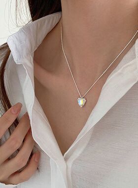 女小众设计爱心新款闪钻锁骨彩色