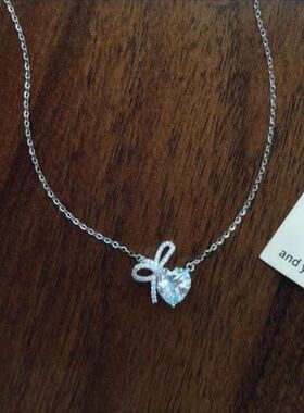 链颈链锆石项链蝴蝶结爆款百搭