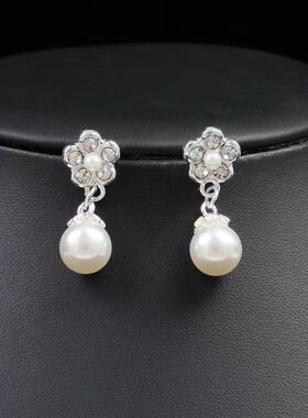 简约结婚婚纱新娘珍珠饰品套装