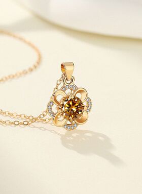 金色轻奢风项链香槟新款吊坠饰品