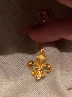 秋冬千金链贵气鸢尾花感中少女吊坠项链爆款古风小红书拉丝锁骨