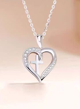 心形跨境外贸s925欧美项链渡女