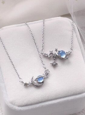 八芒星链轻锆石颈链月亮奢小众