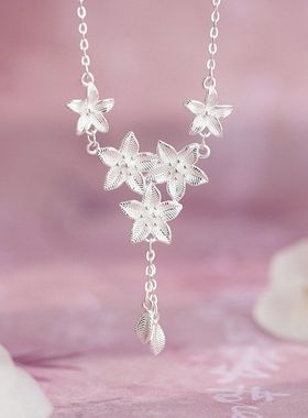 优雅链锁骨少女心S999气质足银