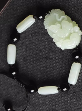 和田玉十二生肖手链属鼠牛虎马狗猪兔羊蛇鸡猴龙本命年手串男女款