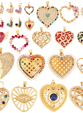 diy饰品配件925银微镶手链小吊坠