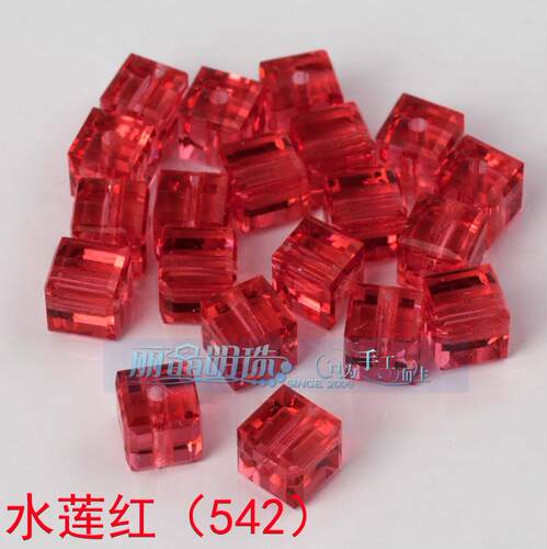 diy正品奥地利水晶散珠5601中孔方珠极光方糖散珠 4mm白彩金香槟 - 图2