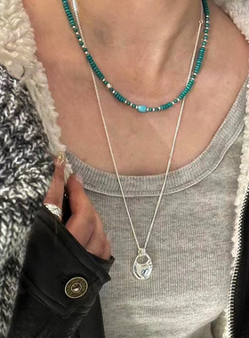 纯银实心马鞍包项链一款两戴女