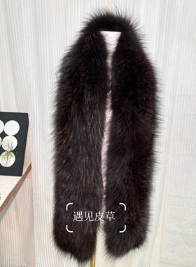 狐狸毛编织围脖女冬韩版保暖超长版大围巾皮草编织大毛领围脖