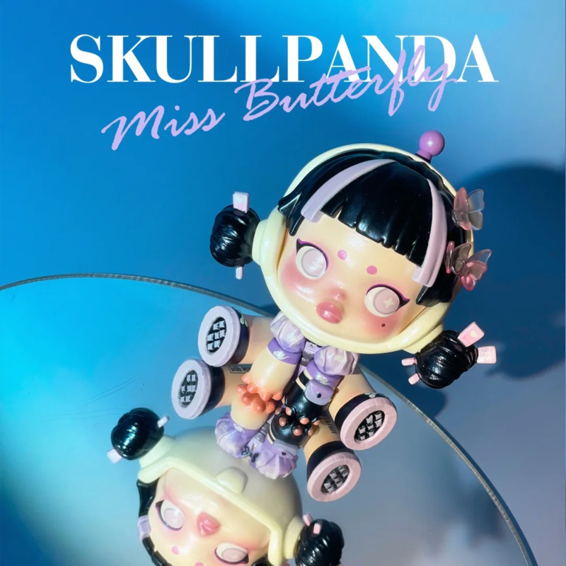 SKULLPANDA蝴蝶小姐手办大娃公仔吊卡玫珂菲联名金属之星情人节-图2