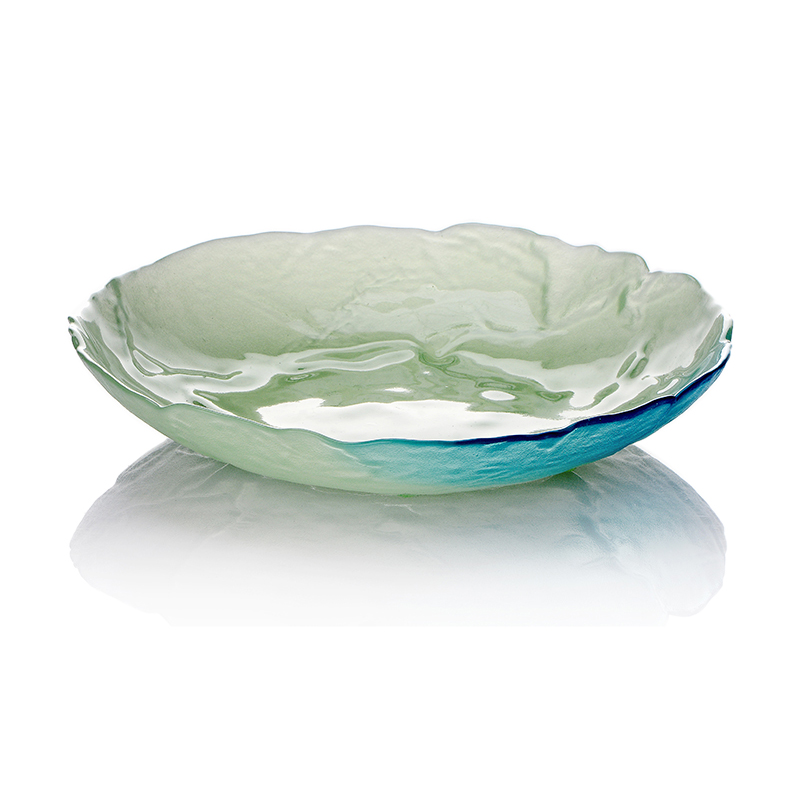 荷叶款玉料玻璃碗餐具套装日式家用餐盘玻璃杯碗盘碟玻璃米饭汤碗-图3
