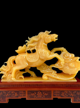 玉石马到成功摆件办公室开业送礼