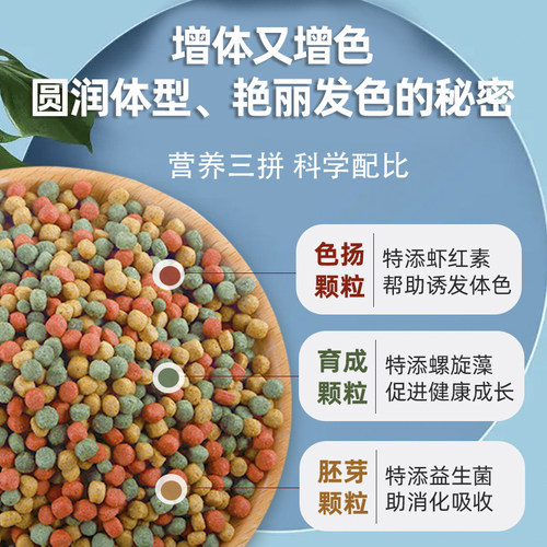 亚峰锦鲤鱼饲料鱼食金鱼小颗粒鱼粮家用鱼料专用观赏鱼小型鲤鱼 - 图0