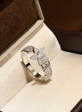 设计师S925纯银 彗星流星开口戒指五角星设计感可调节均码轻