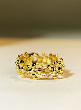 设计师s925纯银鸢尾花戒指女百搭1克拉冰花切鸽子蛋镀18k冰花切