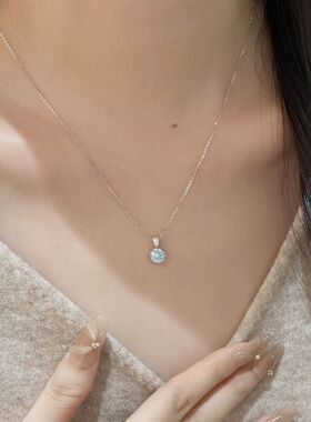 设计师s925纯银千禧玫瑰切闪钻项链女轻奢气质百搭感精致时尚锁骨