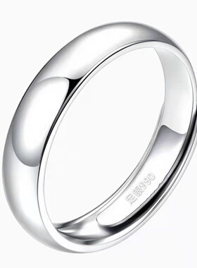轻奢999纯银开口光面齐边戒指感冷淡风素圈食指情侣戒男士戒指