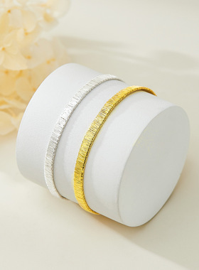 设计师玮禧 s925银感拉丝手链女银丝编织闪耀轻奢手环生日礼物