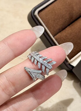轻奢S925纯银 光阴之箭开口满钻戒指精致爆闪羽毛设计感箭头