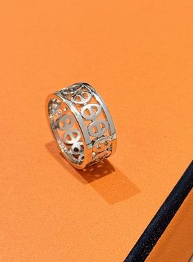 XBKS925纯银镂空猪鼻子光面戒指